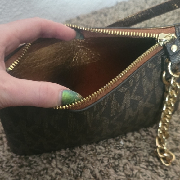 Michael Kors Black & Brown MK Monogram Chain Bum/Belt Bag (EUC)(S)✨️🖤✨️ - Picture 10 of 13
